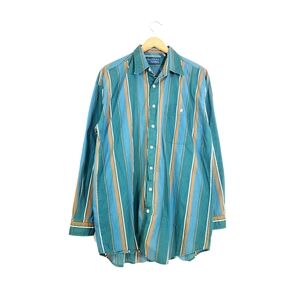 Vintage Oversized Tall Streetwear Button Down Cabincore Striped Men's Shirt